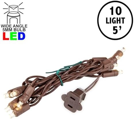 Novelty Lights 5 Feet 10 LED String Light, Warm White on Brown Wire - Image 4