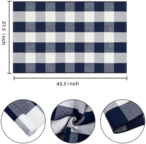 Blue and White Layered Doormat,27.5"x43.3"Fall Door Mat Outdoor For Porch - Image 2
