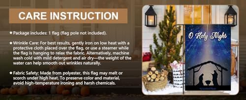 O Holy Night Jesus Nativity Garden Flag 12 x 18 Inch Double Sided, Christmas Winter Holiday Christian Yard Outdoor Flag - Image 7