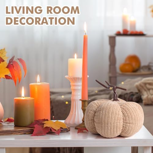 3 Sizes Pumpkins for Fall Decor, Pumpkin Plush Decor with Cotton Filled Fabric,Farmhouse Decoration,Thanksgiving Decorations - Image 4