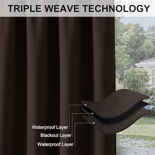 RYB HOME Indoor Outdoor Curtain - Porch Patio Light Blocking Curtains - Image 6
