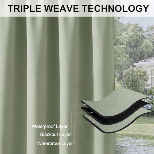 RYB HOME Outdoor Curtains for Patio Waterproof Privacy Thermal Insulated - Image 6