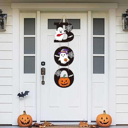 Halloween Door Decorations Halloween Door Sign Ghost Pumpkin Decor Boo Sign - Image 3