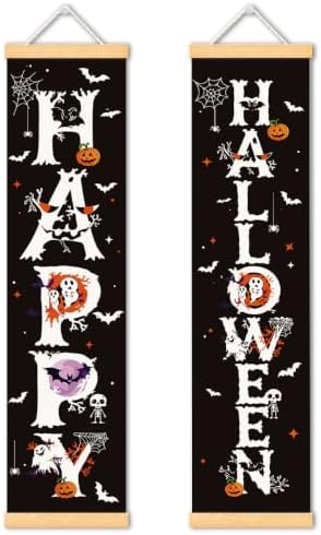 Spooky Halloween Door Banner Set of 2, Ghost Pumpkin Porch Decor for Home by Unknown