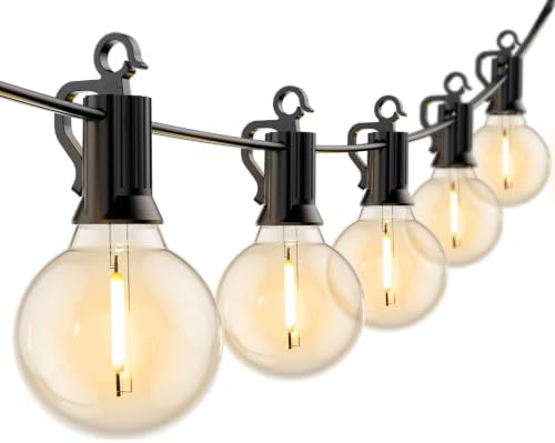 Brightown Outdoor String Lights Hanging Globe Patio Lights with 50 G40 Shatterproof Bulbs(2 Spare), IP44 Waterproof Connectable Commercial 50 Hanging Light for Indoor Outdoor Decor by Brightown