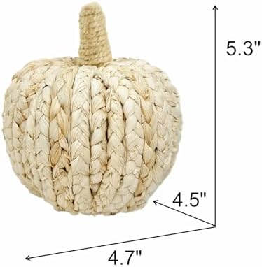 naturevibe 5.3 Inch Braided Cornhusk Pumpkin Decor Set of 6 Fall Home Decor - Image 2