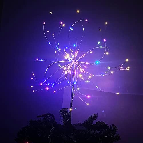 JJGoo Solar Firework Lights, 2 Pack 180 LEDs 2 Lighting Modes Solar Lights Outdoor Waterproof for Garden Patio Walkway Pathway Party Wedding Christmas Decorative - Colorful - Image 6