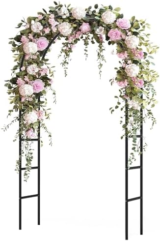 Garden Arch Trellis for Climbing Plants Outdoor - Height: 94.5", Length: 55", Sturdy Metal Garden Arbor with Rust-Proof Coating, Garden Arch for Wedding Decorations and Balloon Arch Stand by TrellumeGardenHome