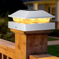 Peasur 4x4 Post Solar Lights 1 Pack, 2 Modes 16 LED Solar Post Cap Light Waterproof, Deck Fence Post Solar Lights Powered Outdoor, Fit 4x4 Wood/Vinyl Posts for Porch Patio by Peasur