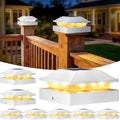 Peasur 4x4 Post Solar Lights 8 Pack, 2 Modes 16 LED Solar Post Cap Light Waterproof, Deck Fence Post Solar Lights Powered Outdoor, Fit 4x4 Wood/Vinyl Posts for Porch Patio by Peasur