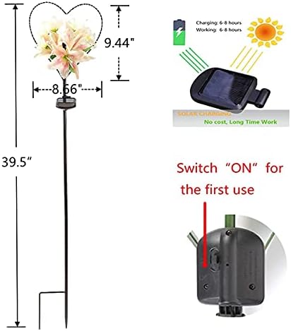 Starryfill Solar Garden Stake Lights, 39.5in Heart LED Memorial Grave Decor - Image 6