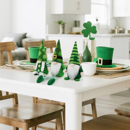 St Patricks Day Gnomes Decor Indoor, 3Pcs St Patricks Day Decorations Gnomes, Shamrock Decorations for Table, Tiered Tray Irish Home Decor Gnome Gifts - Image 5