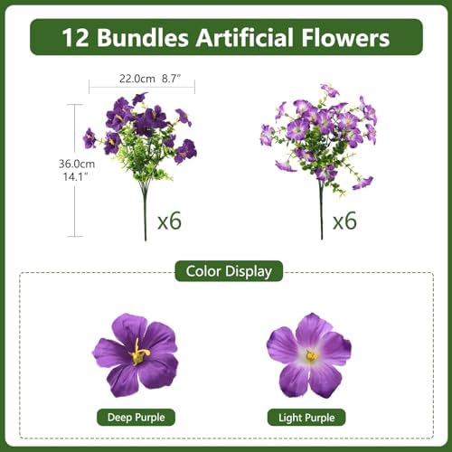 Artificial Fake Petunias Flowers for Outdoors Spring Summer Decoration - Image 2