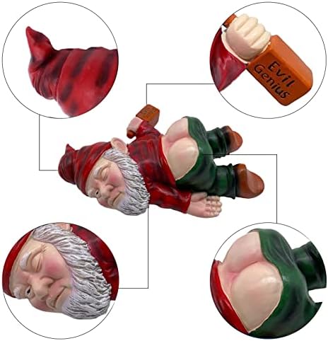 MINICAR Funny Drunk Garden Gnome Statue Outdoor Yard Lawn Patio Decoration - Image 4