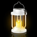 Solar Lantern Outdoor & Indoor Use – Hanging Solar Lights with Realistic Flickering Flameless Candle, Weatherproof for Gardens, Patios, Trees, and Lawns (White, 1 Pack) by Unknown