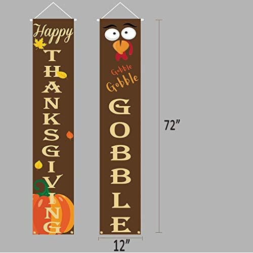 Happy Thanksgiving Porch Sign Banners Welcome Sign, Fall Holidays Door Decorations Thanksgiving Backdrop Flags for Yard Indoor Outdoor - Image 2