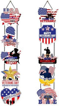 Yaomiao 2 Sets Veterans Day Banners Thank You Veterans Porch Banners Hanging Patriotic Decoration American Flag Porch Sign for Outdoor Indoor Wall Hanging Decor Party Supplies by Yaomiao