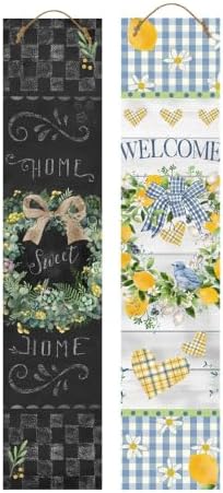 Briarwood Lane Spring Double Sided Reversible Pine Porch Leaner 47x9.5 Welcome Wreaths For Spring Porch Leaner by BriarwoodLane