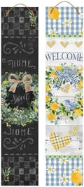 Briarwood Lane Spring Double Sided Reversible Pine Porch Leaner 47x9.5 Welcome Wreaths For Spring Porch Leaner by BriarwoodLane