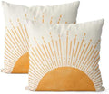 Summer Pillow Covers 18x18 Inch Set of 2, Yellow Sunshine Decorations Outdoor Throw Pillows Boho Summer Sun Sunrise Pillowcase Linen Decor Cute Modern Farmhouse Cushion Case for Home Bedroom by JEFERSO