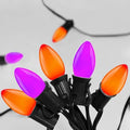 SUNSGNE C7 LED Halloween String Lights Outdoor, 25FT Orange Purple String Lights with 27 Shatterproof Plastic LED Bulbs(2 Spare) for Patio Balcony Backyard Decor, Black Wire by SUNSGNE