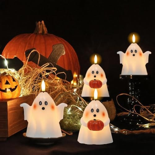 Wondise Halloween Flameless Candles with 6hrs Timer Spooky Ghost - Image 5