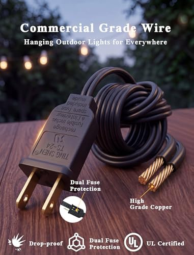 Abeja Outdoor String Light 100 Ft G40 Patio Lights with 105 Edison Glass Bulbs E12 Socket Base (5 Spare) Globe Clear Hanging Lights for Backyard Balcony Deck Party Decor, Not Connectable, Black - Image 4