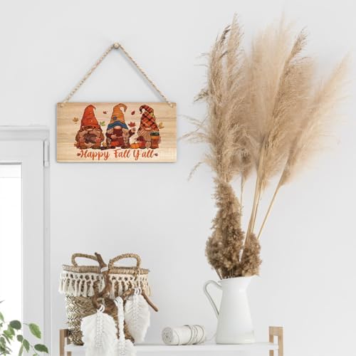 Happy Fall Y'all Decor Fall Decorations for Home Gnomes Fall Decorations Fall Porch Decor Fall Rustic Pumpkin Decor Fall Wall Art Decor Fall Hanging Decor for Front Door 12 x 6 Inch - Image 5