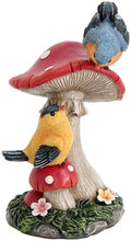 Bird garden statue Mushroom Figurines Outdoor Garden Decor for Patio Yard by Leekung