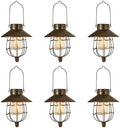YAKii 6 Pack Solar Lantern Hanging Waterproof Outdoor Metal Solar Lamp with Warm White Light Decorate for Yard Garden Pathway Patio Porch (Antique Copper) by YAKii