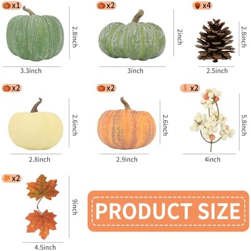Ghrdopy 15 PCS Mini Pumpkin Decor - Plastic Pumpkins Fall Decor for Halloween Thanksgiving Artificial Pumpkins Fall Home Decor - Image 6