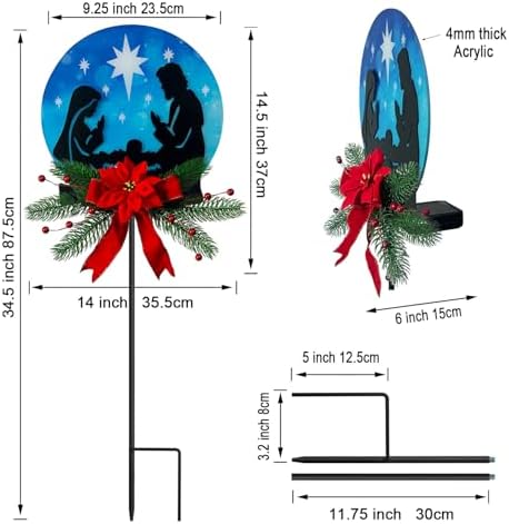 Solar Powered Nativity Scene Garden Stake, Waterproof Outdoor Christmas Patio Decor - Image 6