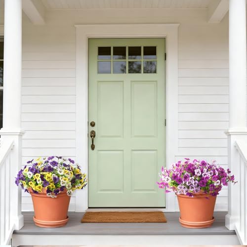 INQCMY Fake Artificial Pansy Flowers Plants for Outdoors UV Resistant - Image 4