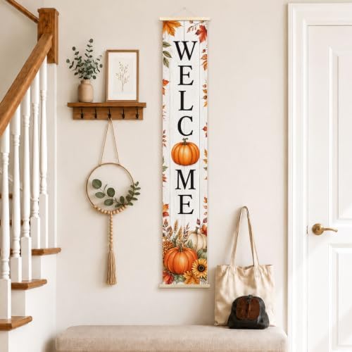 Farmhouse Fall Welcome Porch Door Banner Wall Decorations 8x47 - Image 4
