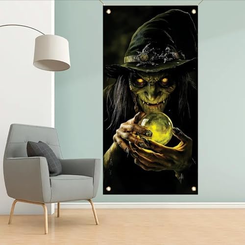 Witch Door Cover Halloween Spooky Scary Decoration 71x35 - Image 5