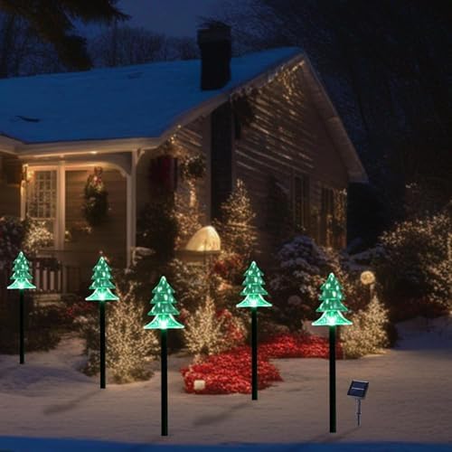 Christmas Decorations Outdoor, Solar Tree Pathway Lights, 5 PCS - Image 6