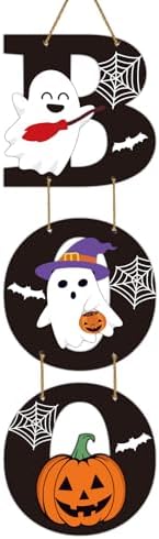 Halloween Door Decorations Halloween Door Sign Ghost Pumpkin Decor Boo Sign by YUNKKIN
