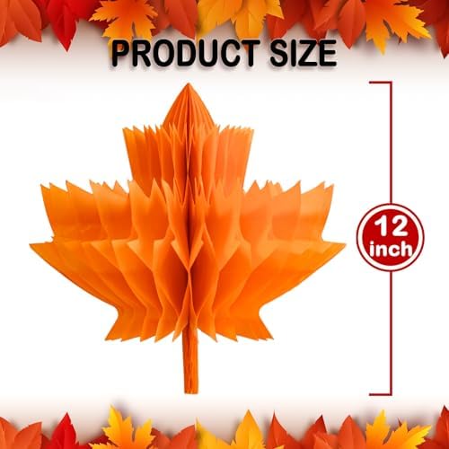 Fall Paper Maple Leaves Honeycomb 12Inch - Image 5