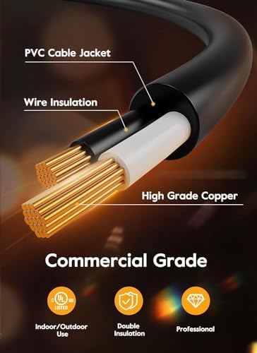Brightown Outdoor String Lights, 50FT 15 Bulbs Shatterproof Patio Lights - Image 2