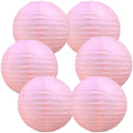 BEISHIDA 6 Inch Pink Paper Lanterns 6 Packs Hanging Round Chinese Lantern by Beishida
