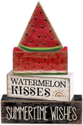 Lineshading 4 Pcs Summer Table Decor Wooden Watermelon Tiered Tray Decor by Lineshading