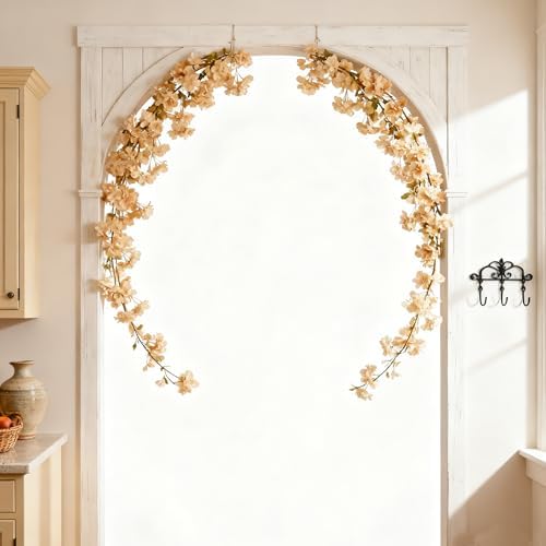 4PC 23.6FT Champagne Cherry Blossom Flowers Garland for Decoration - Image 7