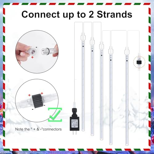 Minetom Meteor Shower Lights Outdoor, 16 Inch 24 Tube 864 LED Icicle Lights - Image 5