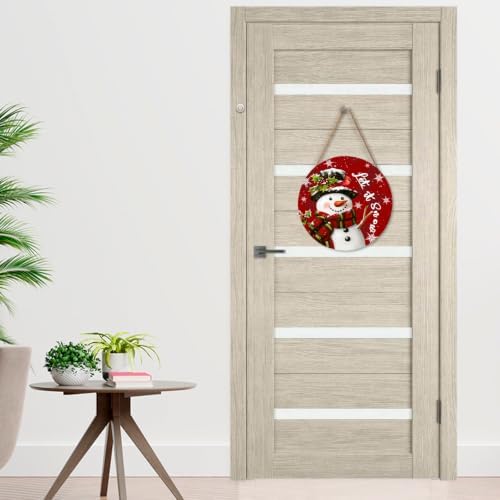Christmas Snowman Sign for Front Door Decor Let It Snow Winter Hanging - Image 7