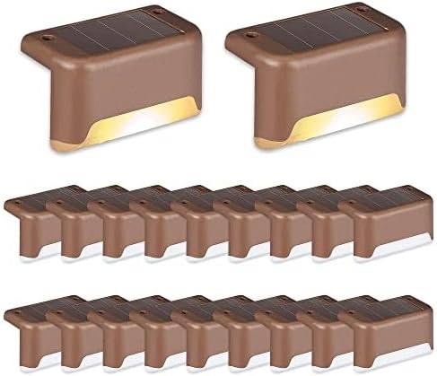 SOLPEX Solar Deck Lights Outdoor 20 Pack,Step Light Waterproof,Warm White - Image 2