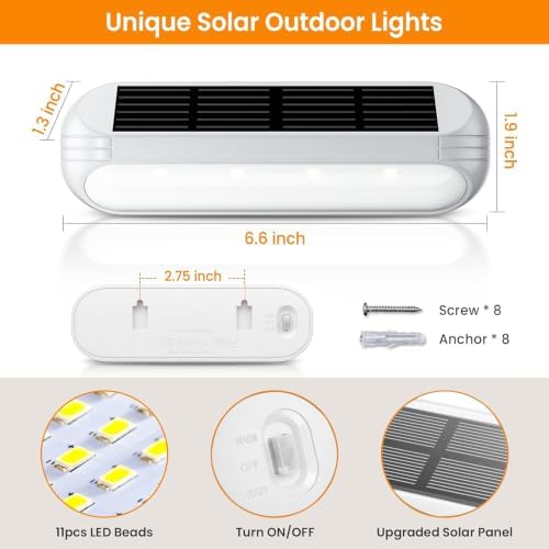 AHAORIGIN Outdoor Solar Lights for Outside, 10 Pack Bright Solar Fence Lights with Multi-Color Changing & Warm White Mode, Upgraded Solar Step Lights Outdoor Waterproof for Garden Deck Post Stair Wall - Image 6