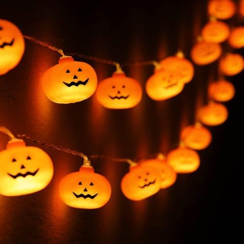 Runleo Halloween Decorations Pumpkin String Lights Battery Operated by Runleo