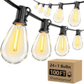 BORT LED Outdoor String Lights 100FT, Outside Connectable Hanging Decorative Lights with 24+1 Shatterproof Waterproof S14 E12 LED Bulbs for Outdoor Lighting Backyard Patio Bistro Porch, Non-Dimmable by BORT