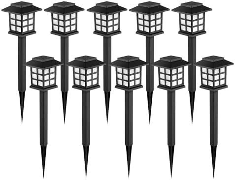 GIGALUMI Solar Lights Outdoor Waterproof 10 Pack, LED Garden Decor by GIGALUMI