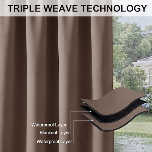 RYB HOME Extra Wide Outdoor Curtains for Patio Waterproof Privacy - Image 5